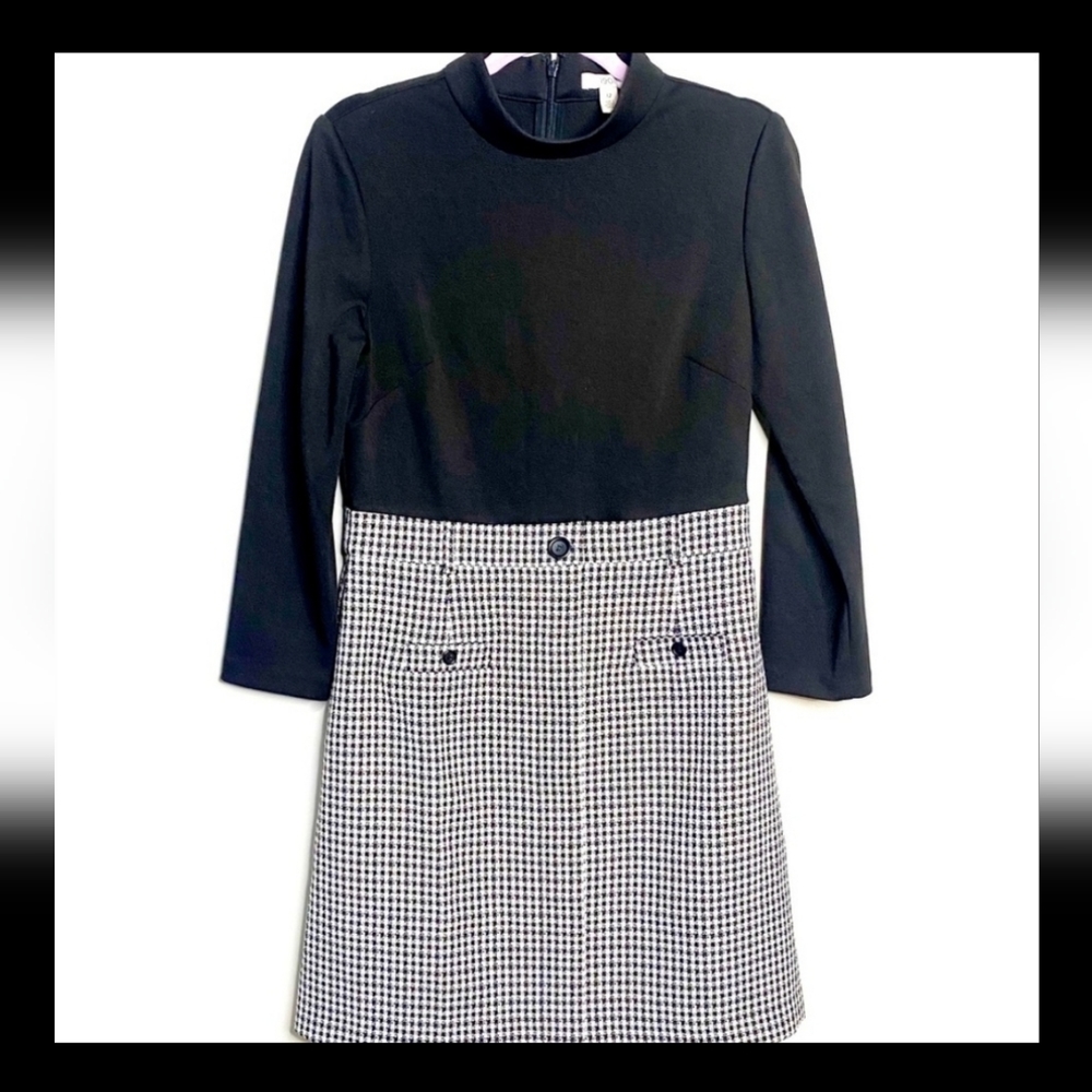 1901 Black Top with Black and White Gingham Skirt Dress